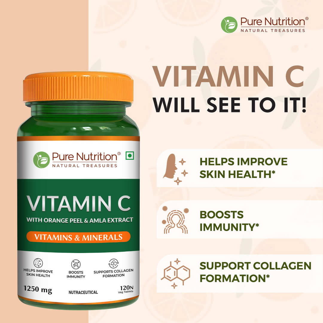 Vitamin C 1250 mg with Orange Peel & Amla Extract | 120 Veg Tablets