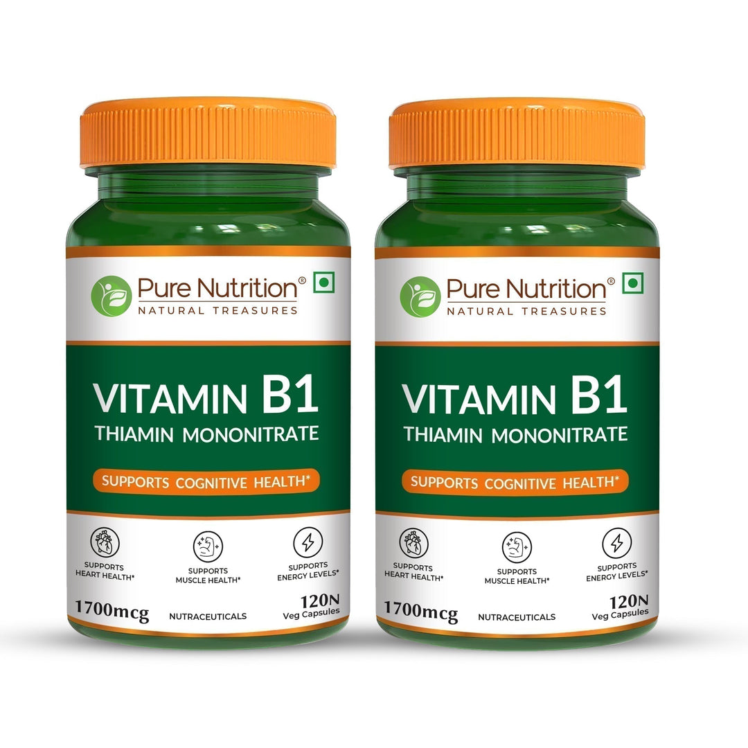Vitamin B1 (Thiamine) Capsules 120 Count  Energy Metabolism & Nerve Health
