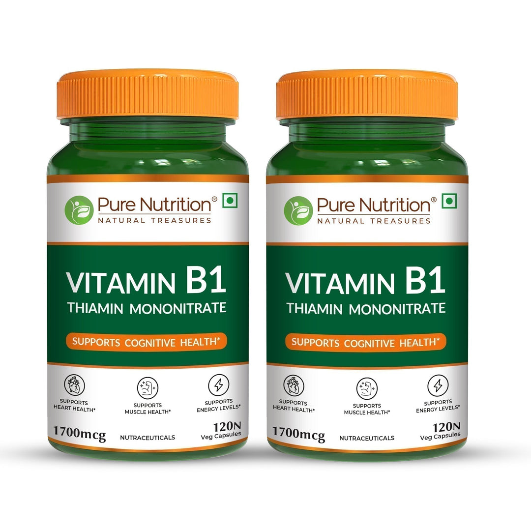 Vitamin B1 (Thiamine) Capsules 120 Count  Energy Metabolism & Nerve Health