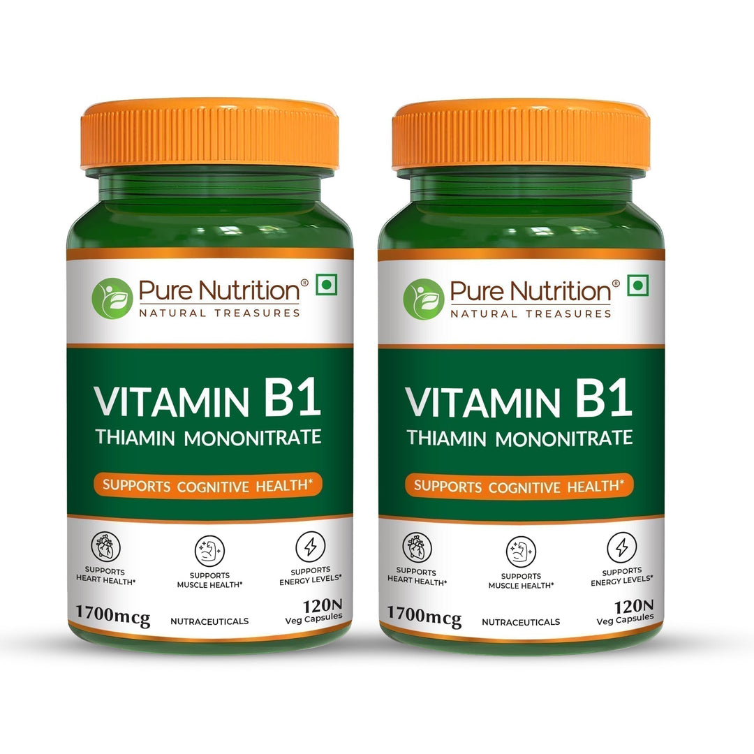 Vitamin B1 (Thiamine) Capsules 120 Count  Energy Metabolism & Nerve Health