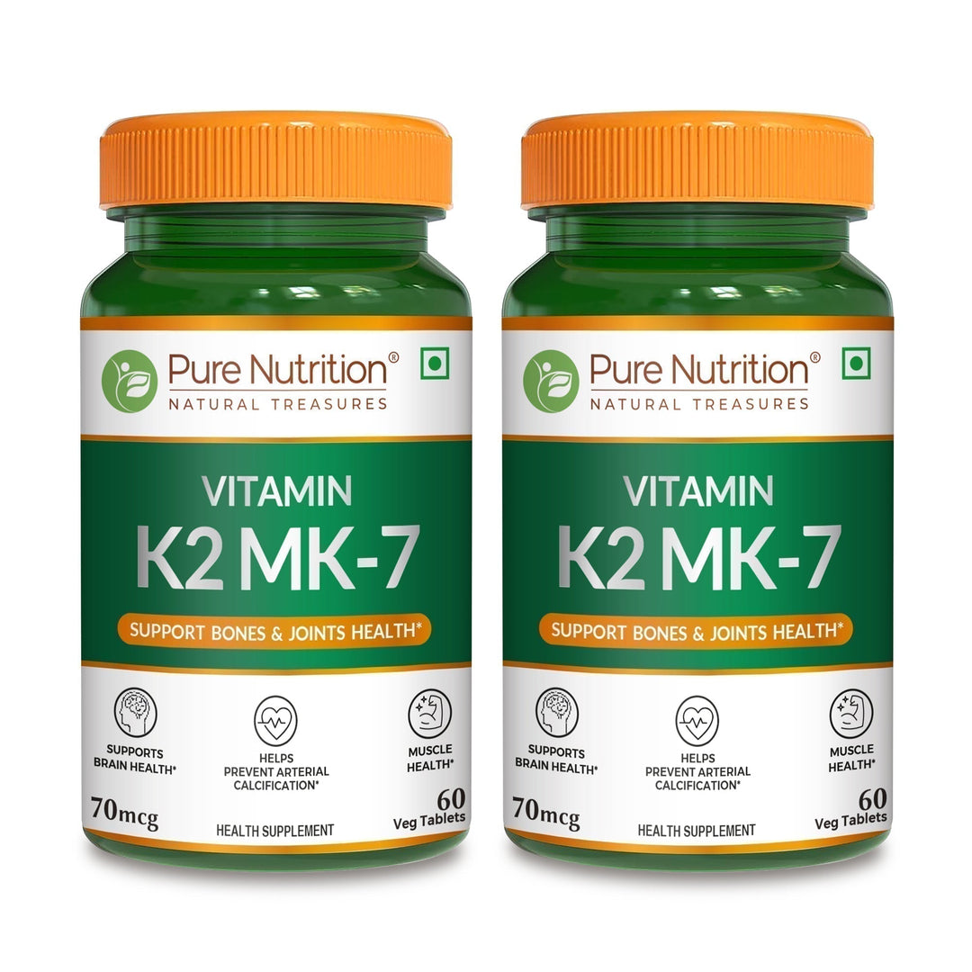 Vitamin K2 MK-7 with Vitamin D3  Bone & Heart Health | 60 Veg Tablets