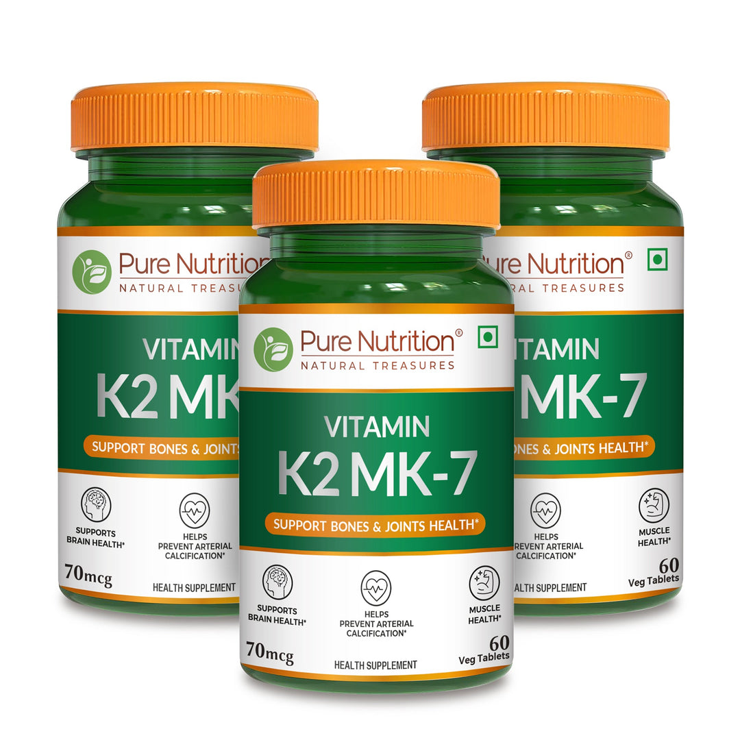 Vitamin K2 MK-7 with Vitamin D3  Bone & Heart Health | 60 Veg Tablets