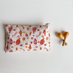 Whitewater Kids Gift Set - Organic Fish Print Kapok Pillow +  Maracas