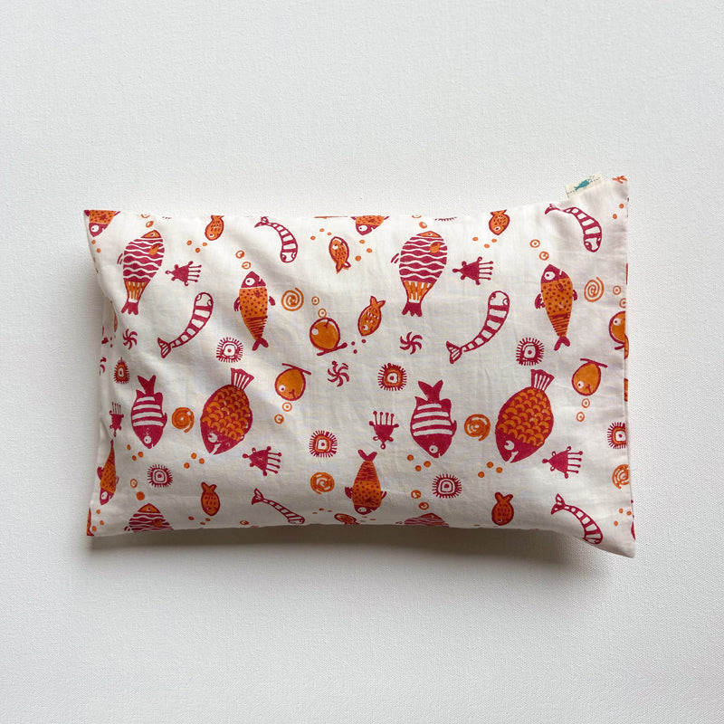 Whitewater Kids Gift Set - Organic Fish Print Kapok Pillow +  Maracas