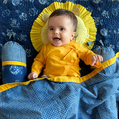 Whitewater Kids Organic Gift Set - Dohar + Mustard Seed Pillow + Bolster + Maracas - Zoo