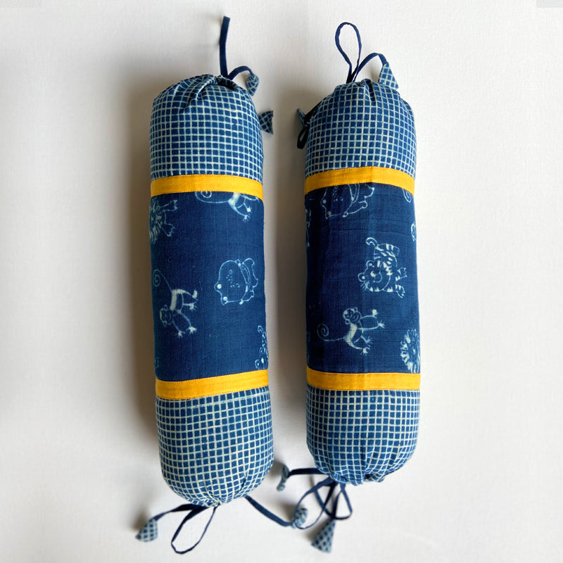 Whitewater Kids Organic Gift Set - Dohar + Mustard Seed Pillow + Bolster + Maracas - Zoo