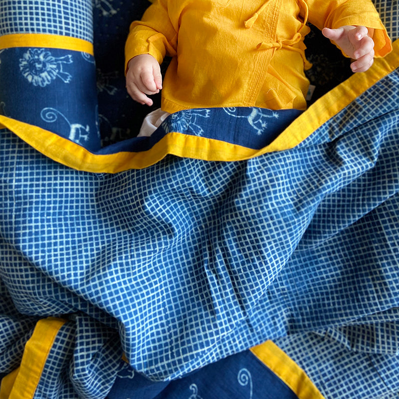 Whitewater Kids Organic Gift Set - Dohar + Mustard Seed Pillow + Maracas - Zoo