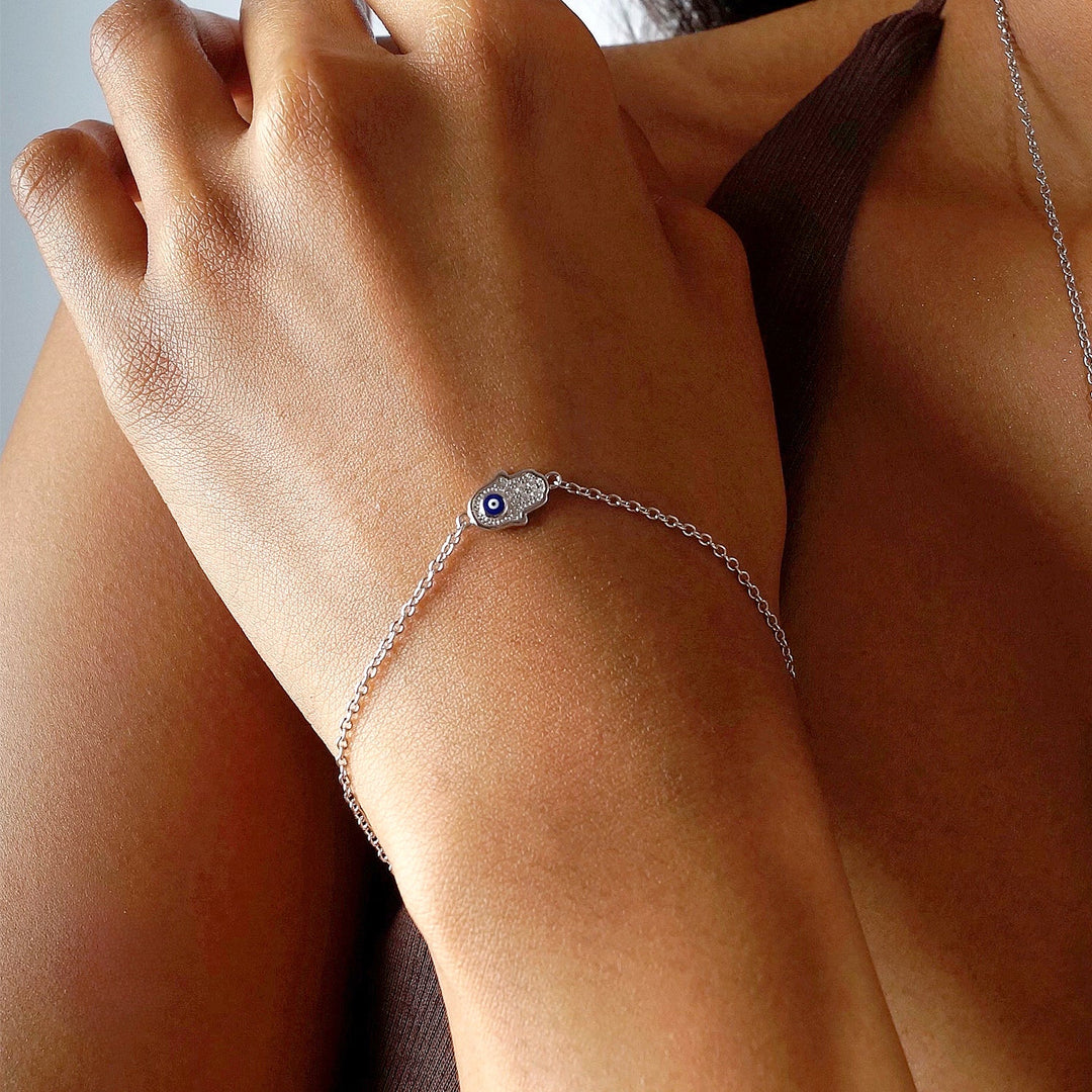 Hamsa hand evil eye Diamond bracelet