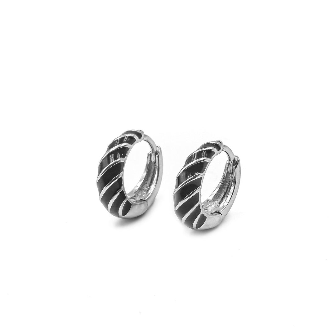 Black Enamel Bali Earrings