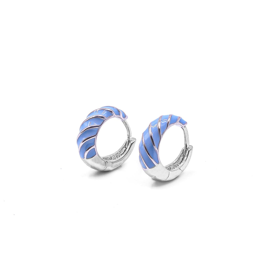 Sky Blue Enamel Bali Earrings