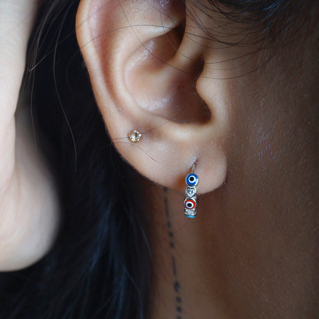 Evil Eye Diamond Earring