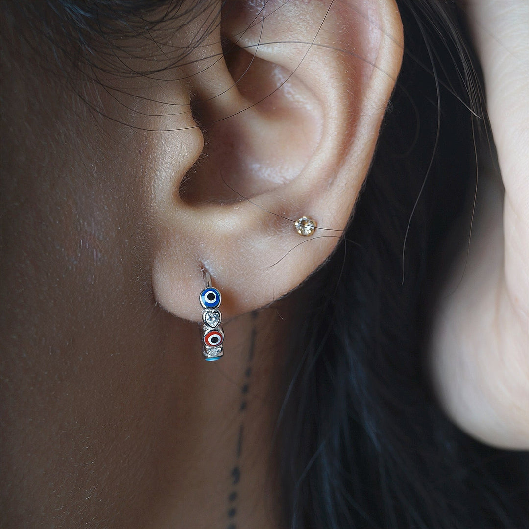Evil Eye Diamond Earring