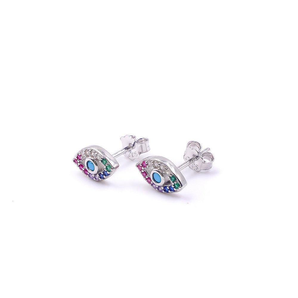 Multi colour Evil eye mini studs