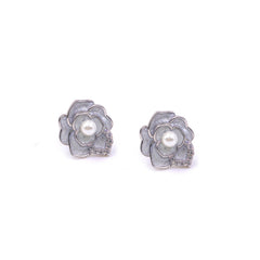 Floral Pearl enamel top Earirngs