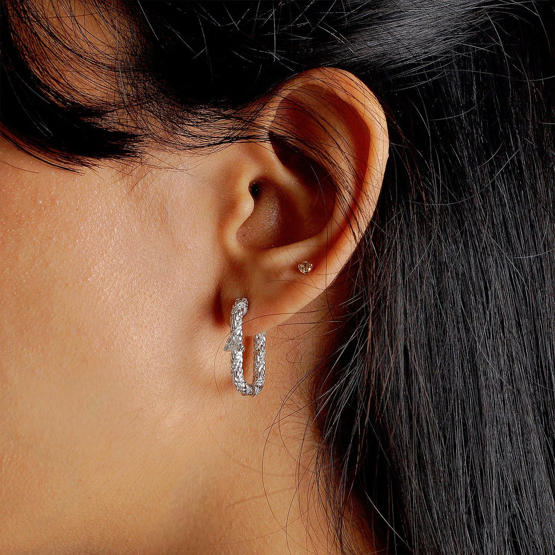 Twisted Rope diamond Hoops