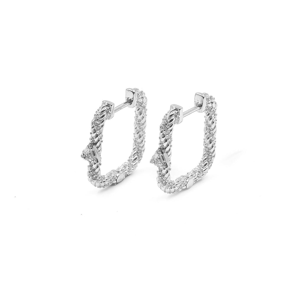 Twisted Rope diamond Hoops