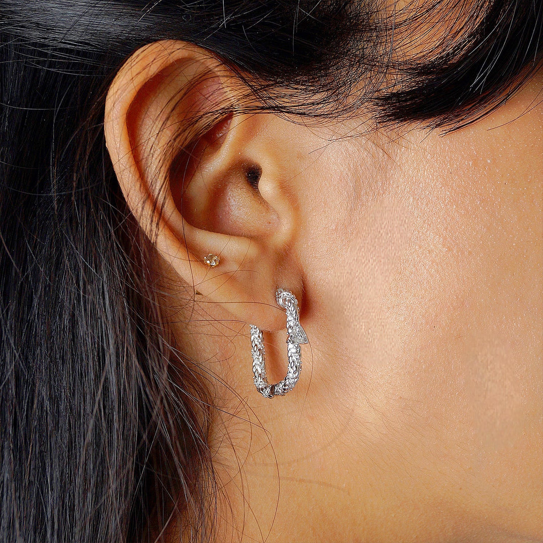 Twisted Rope diamond Hoops