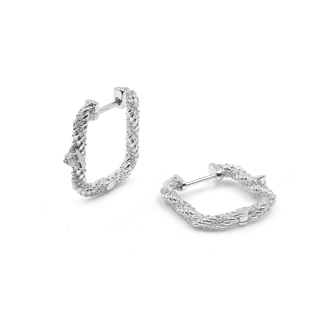 Twisted Rope diamond Hoops