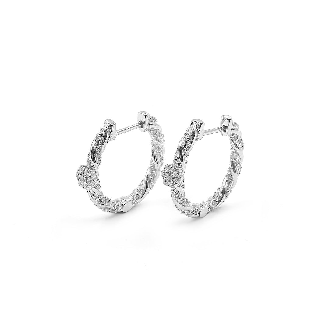 Twisted Rope diamond Hoops