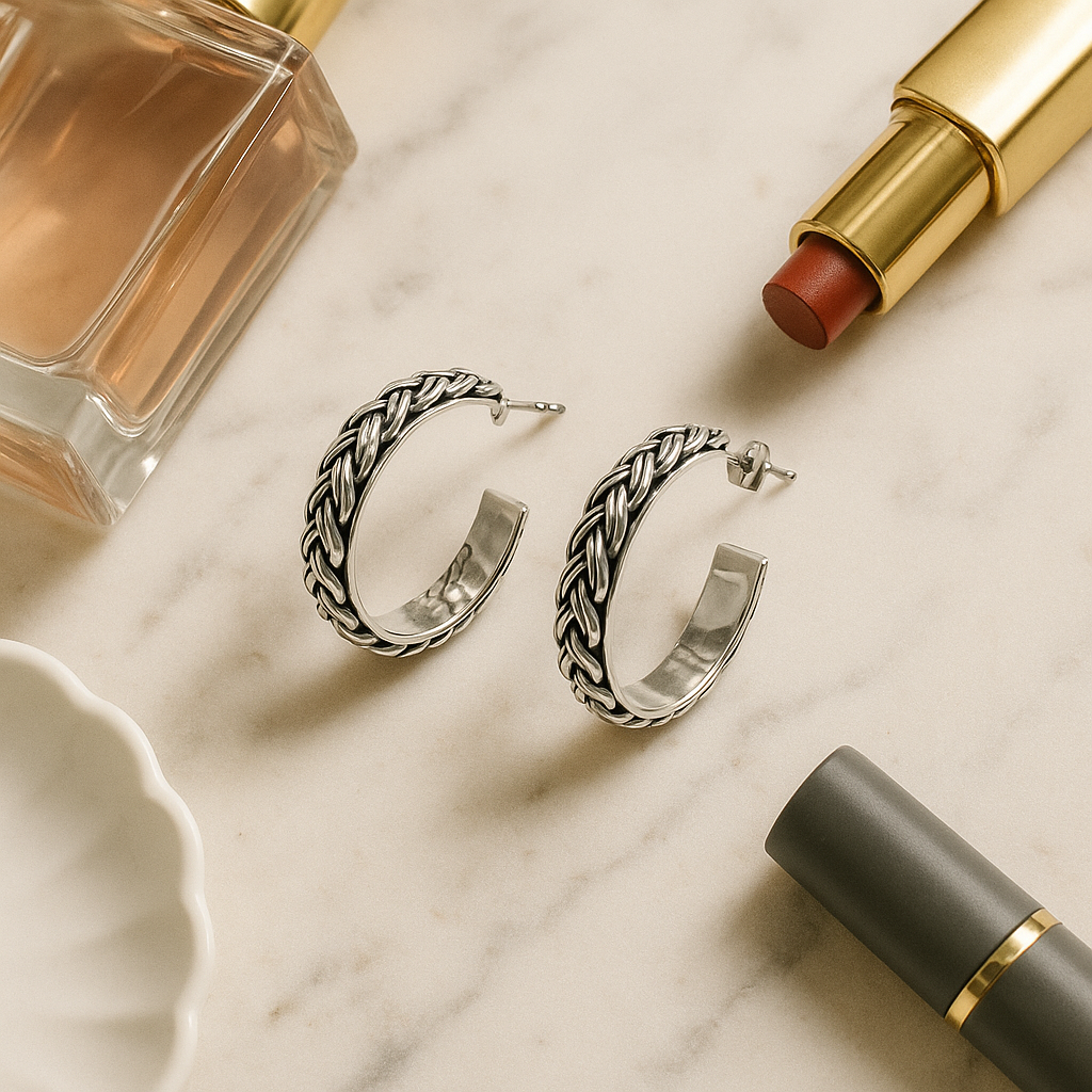 Braided Rope Half Hoop Earrings