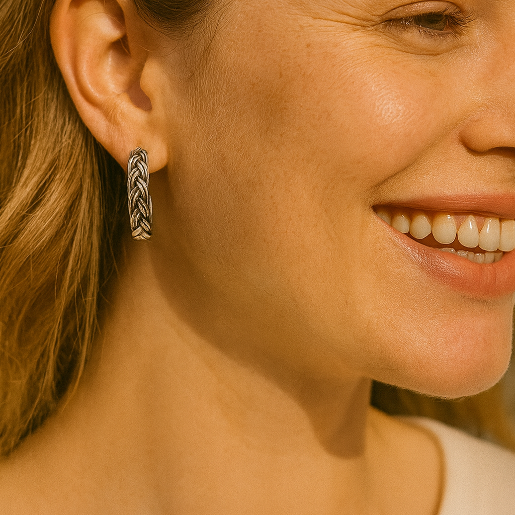 Braided Rope Half Hoop Earrings