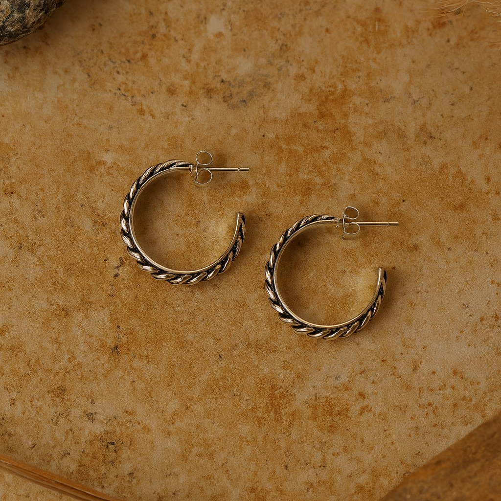 Braided Rope Half Hoop Earrings