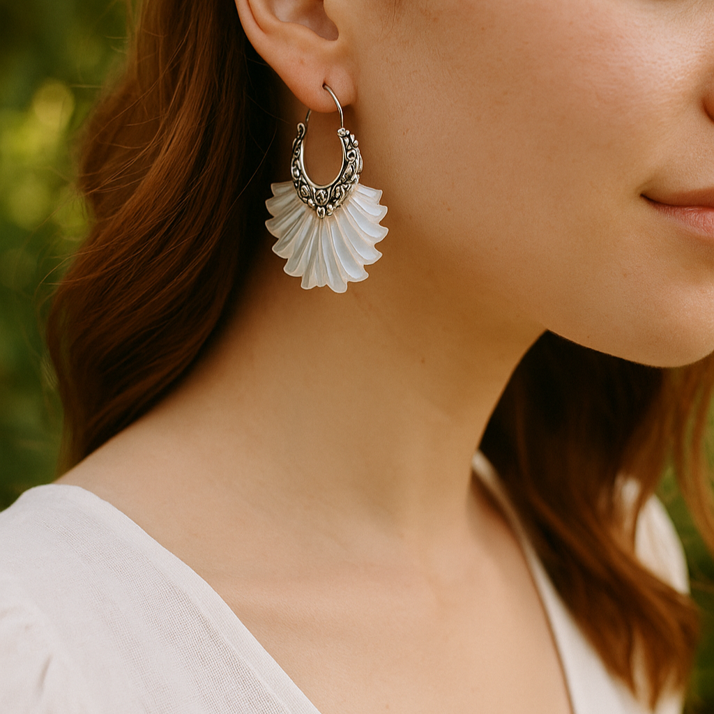 Floral Fan Drop Earrings