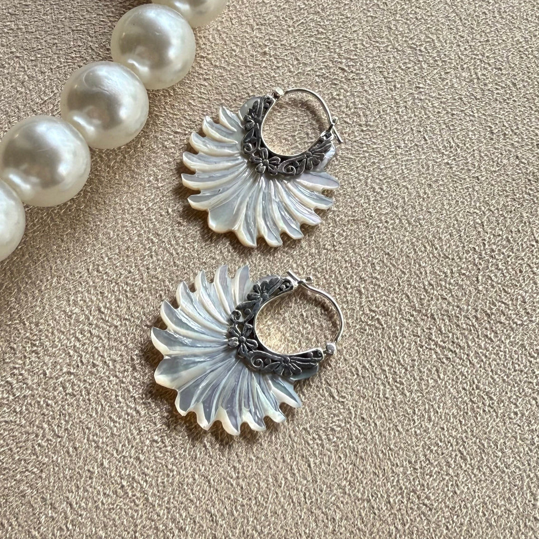 Floral Fan Drop Earrings
