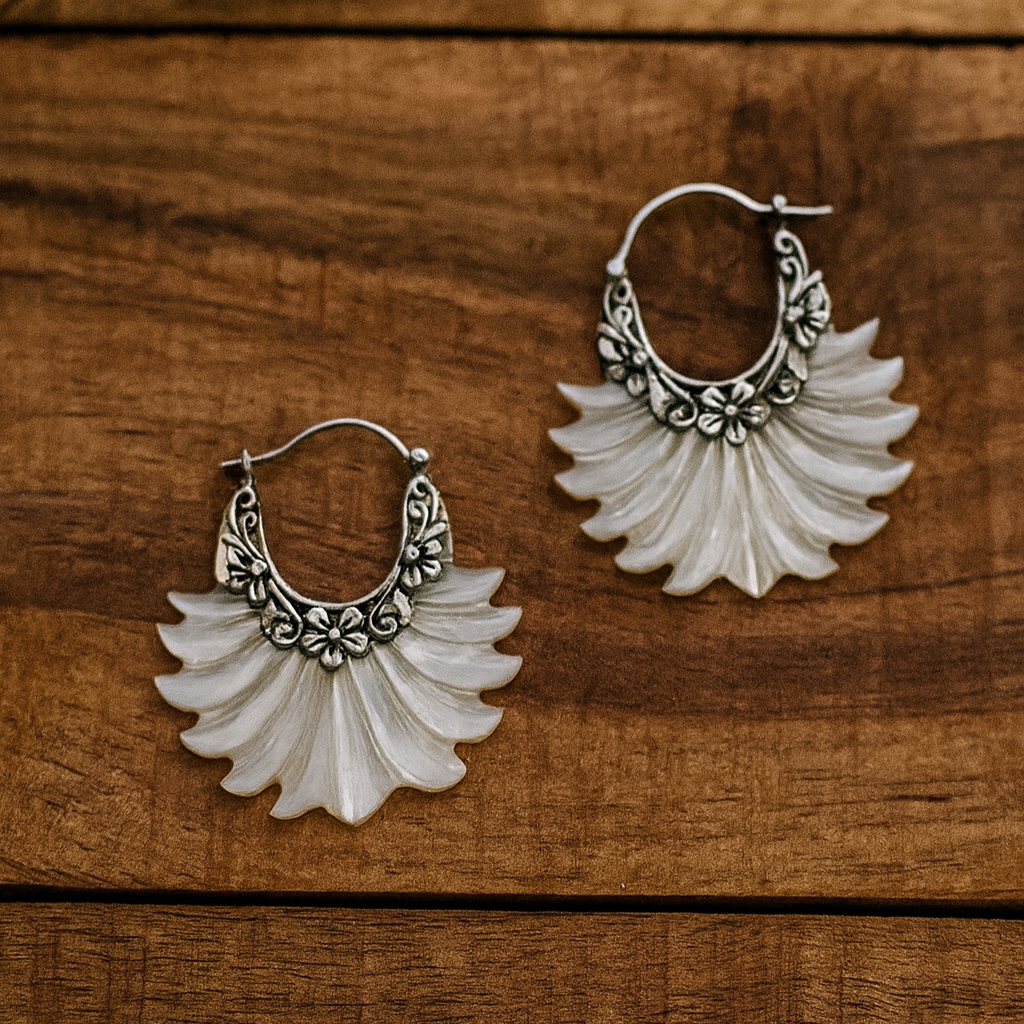 Floral Fan Drop Earrings