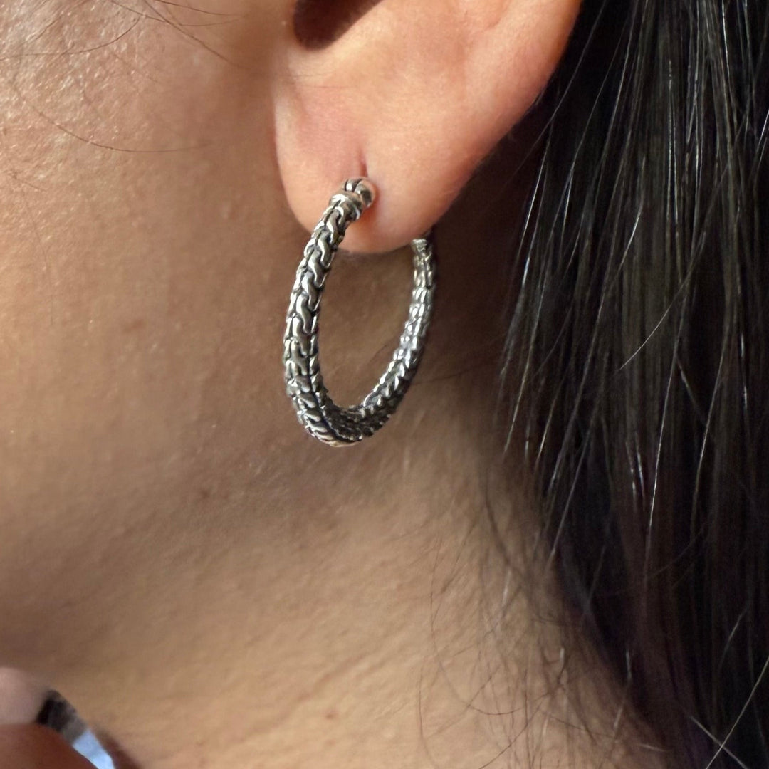 Braided Bali Hoop Earrings