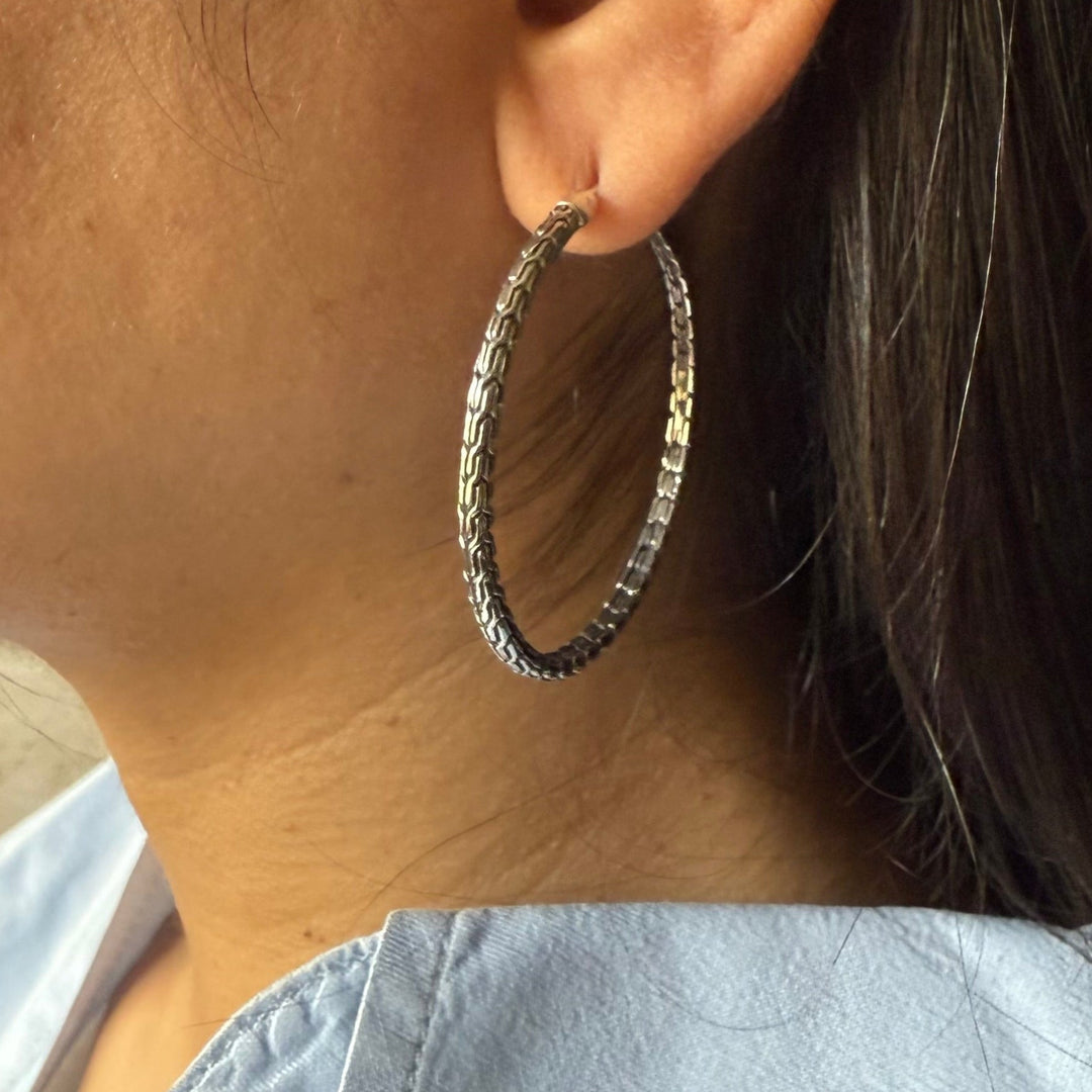Byzantine Chain Hoop Earrings