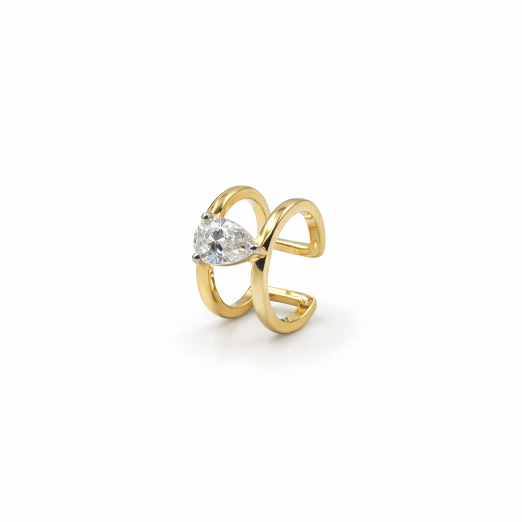 Drop diamond Minimal Ear Cuff