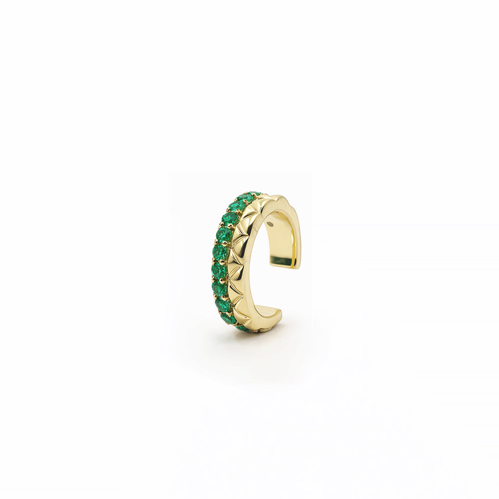 Minimal Statement Ear Cuff-green stone