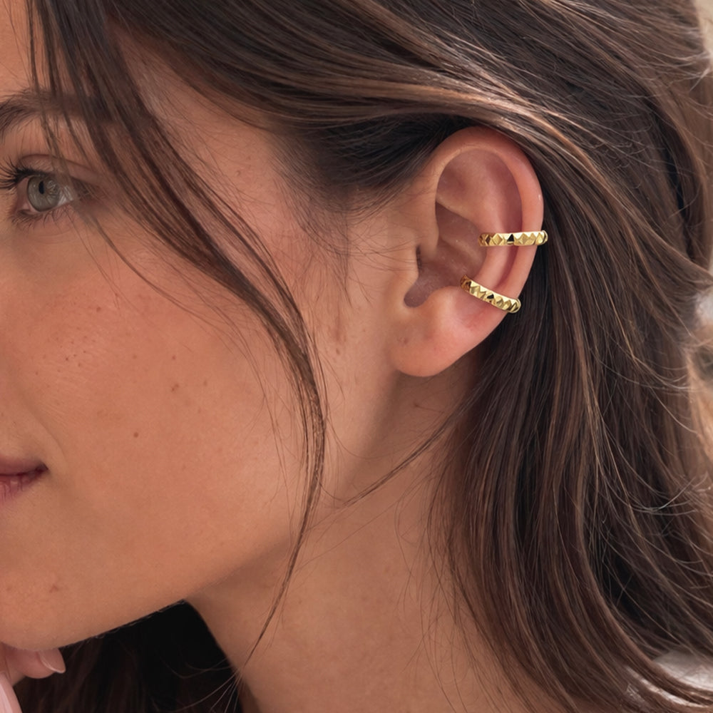 Pyramid Ear Cuff - Gold finish