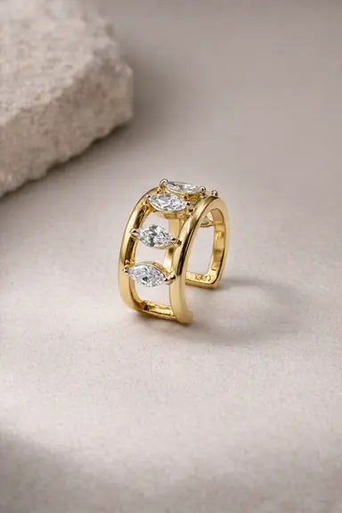 Marquise diamond Minimal Ear Cuff