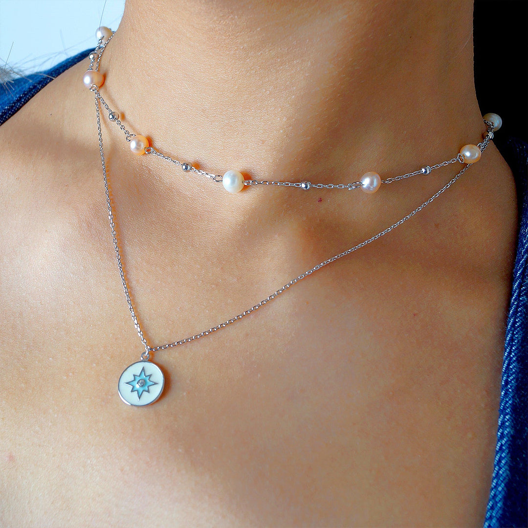 North Star enamel Pendant