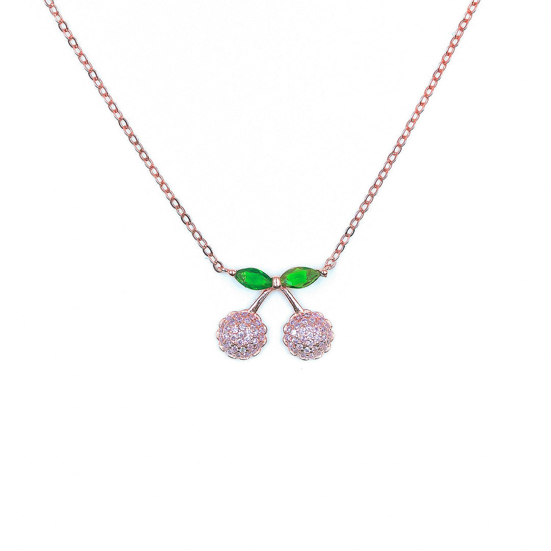 Cherry pop diamond chain in Rose gold finish