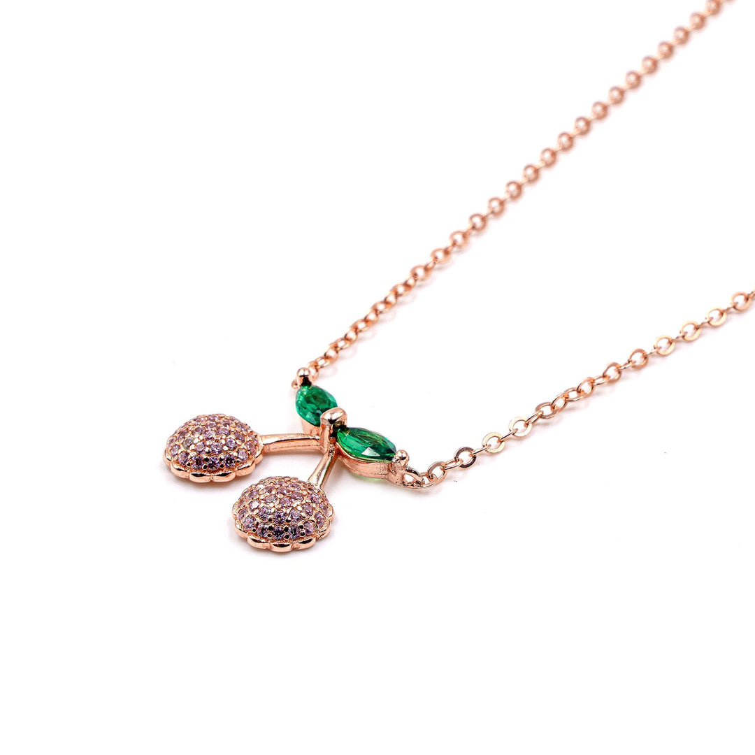 Cherry pop diamond chain in Rose gold finish