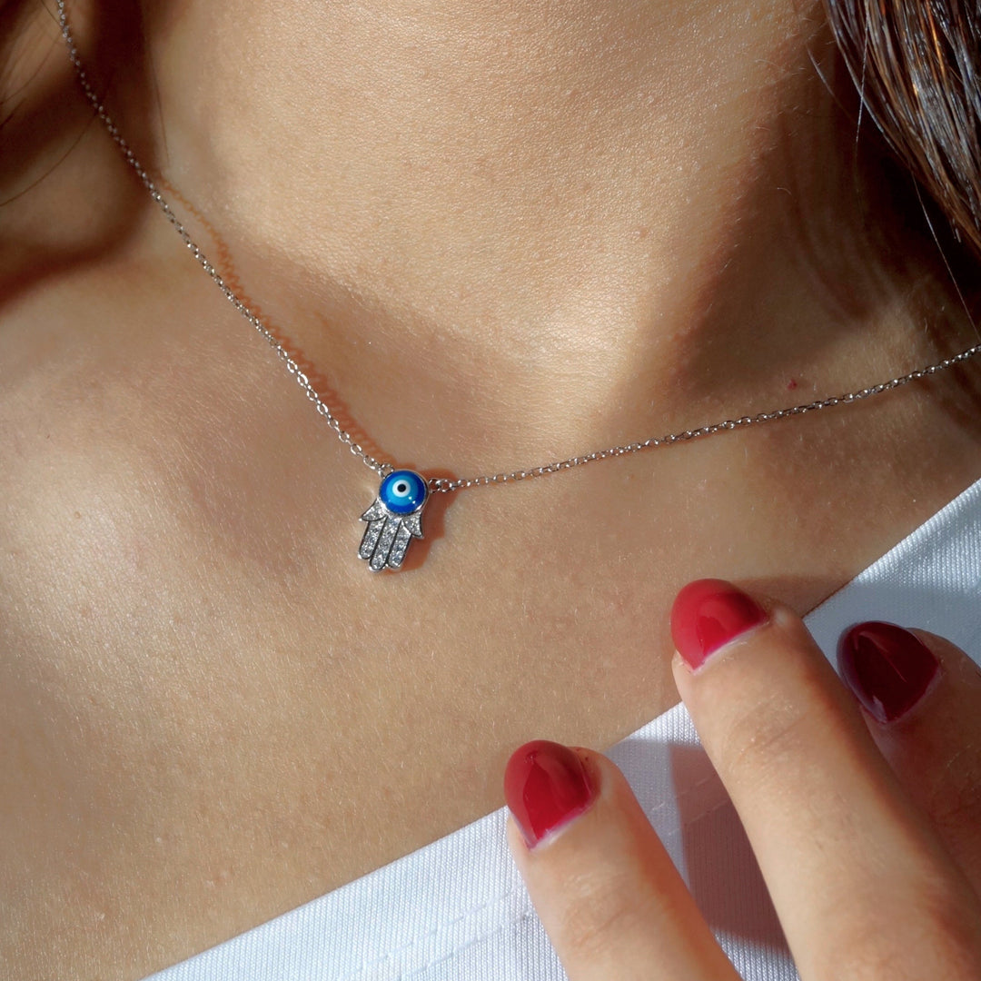 Hamsa hand evil eye Diamond Pendant