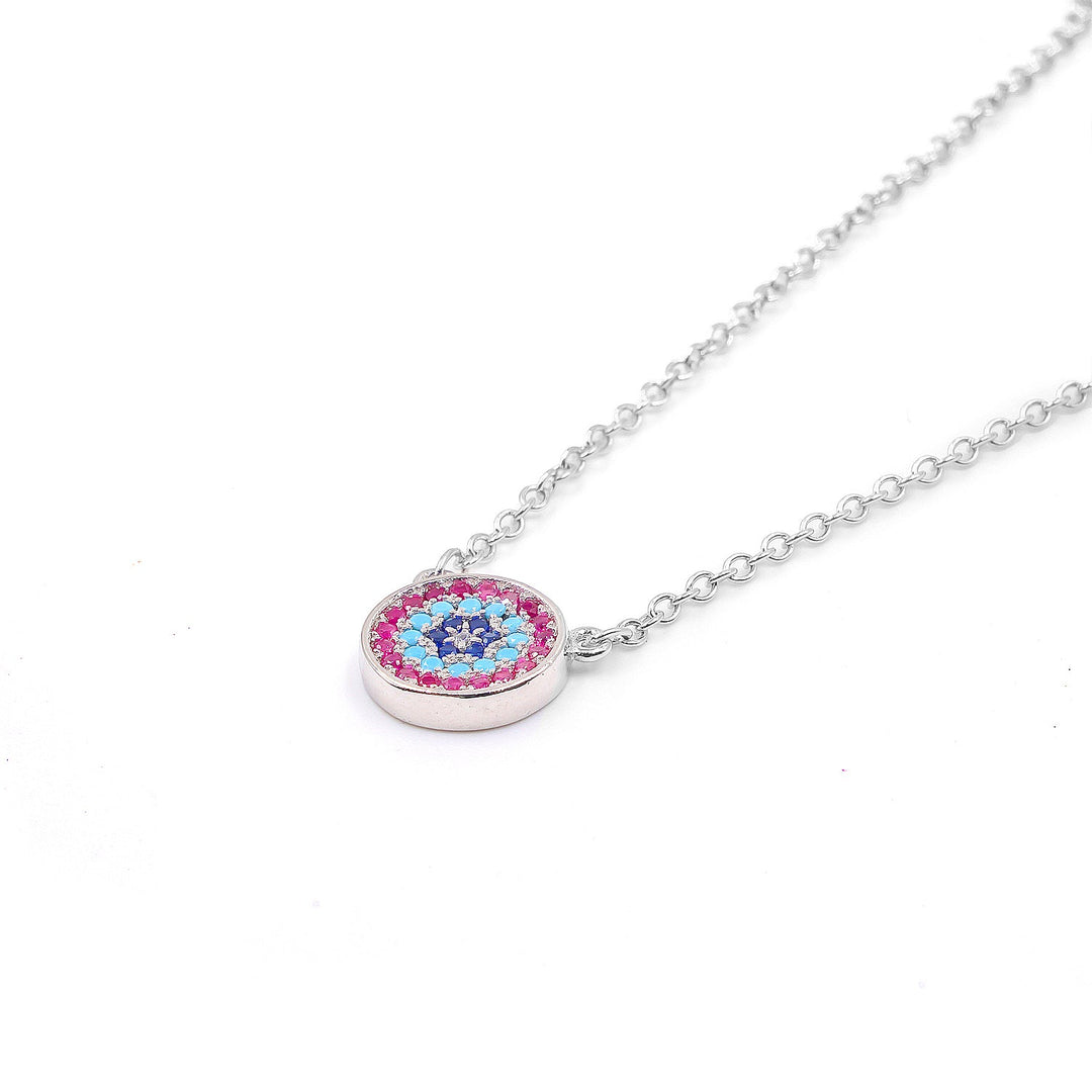 Evil eye Multi stone Chain pendant