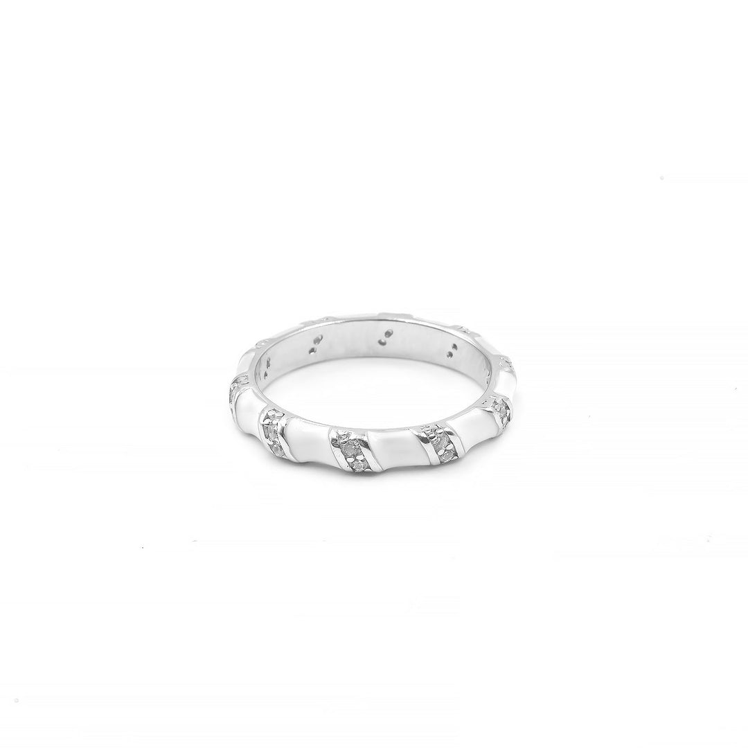 White enamel Diamond band