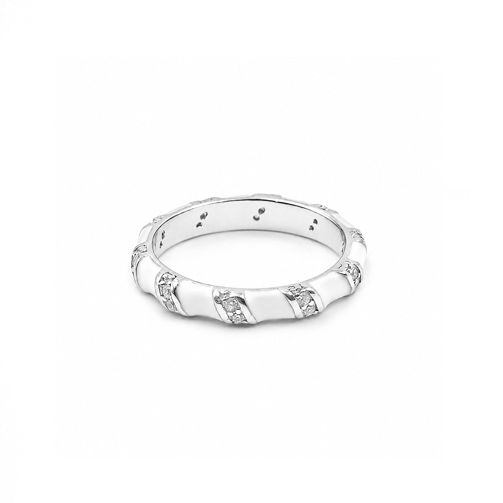 White enamel Diamond band