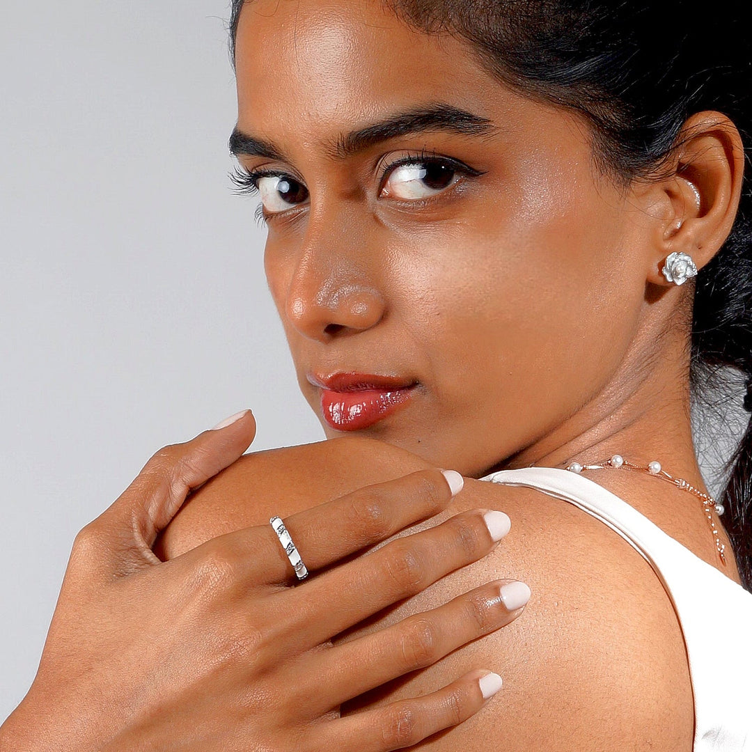 White enamel Diamond band