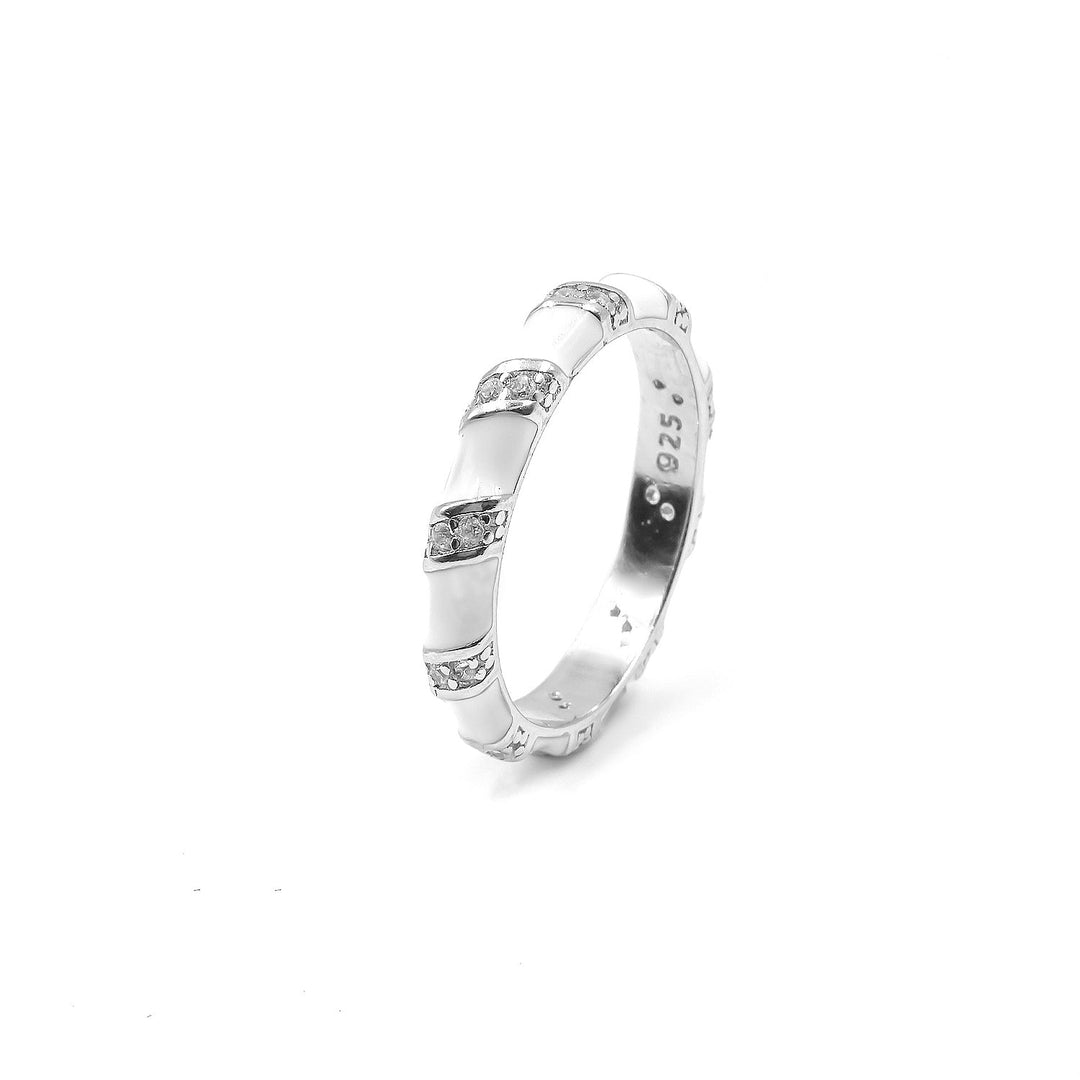 White enamel Diamond band