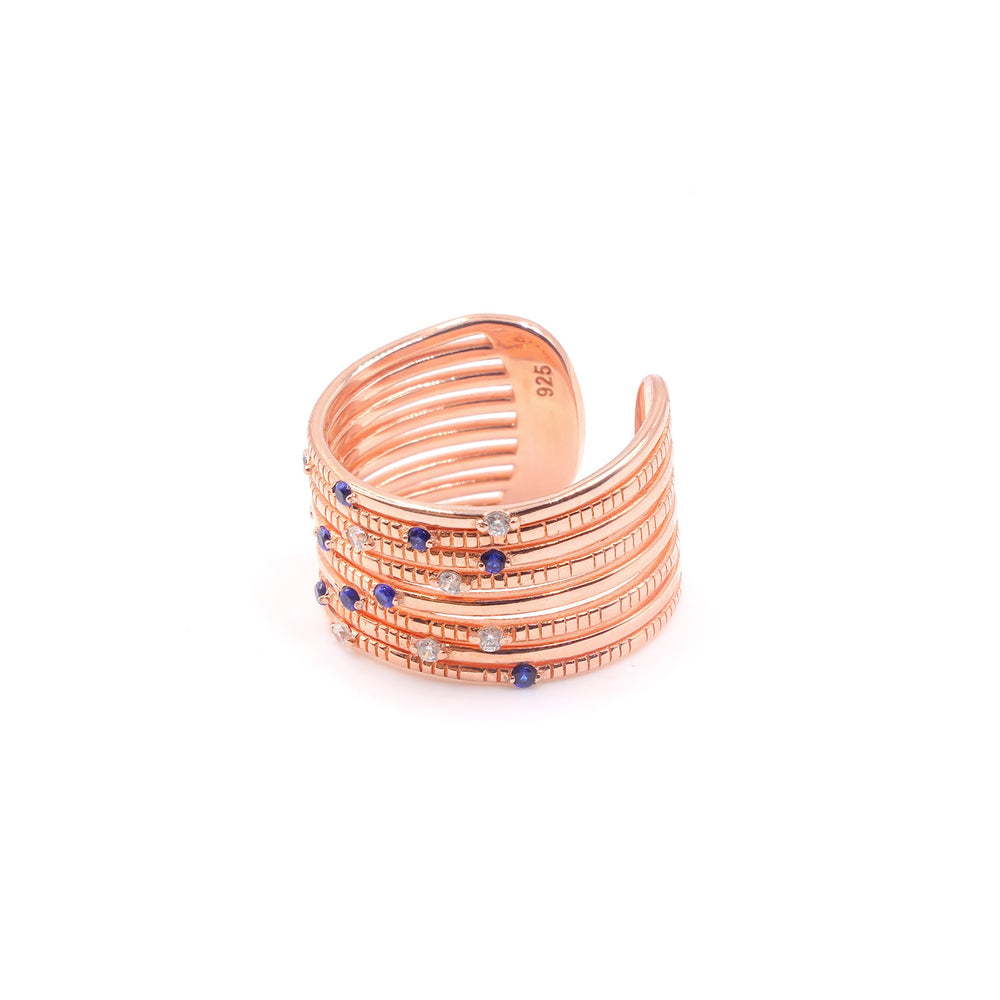 Multi layer Open Ring in Rose gold finish