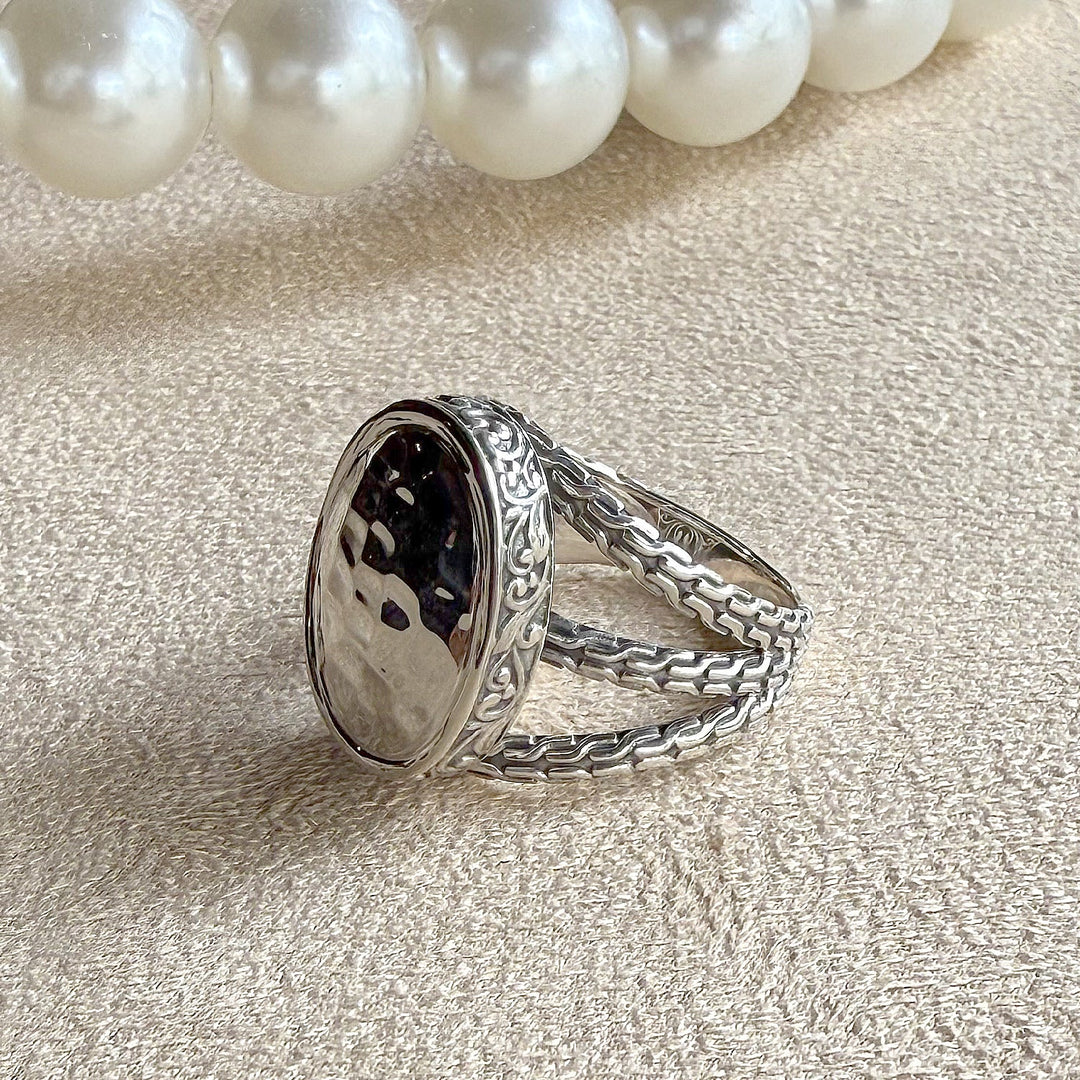 Hammered  Statement Ring in 925 sterling silver