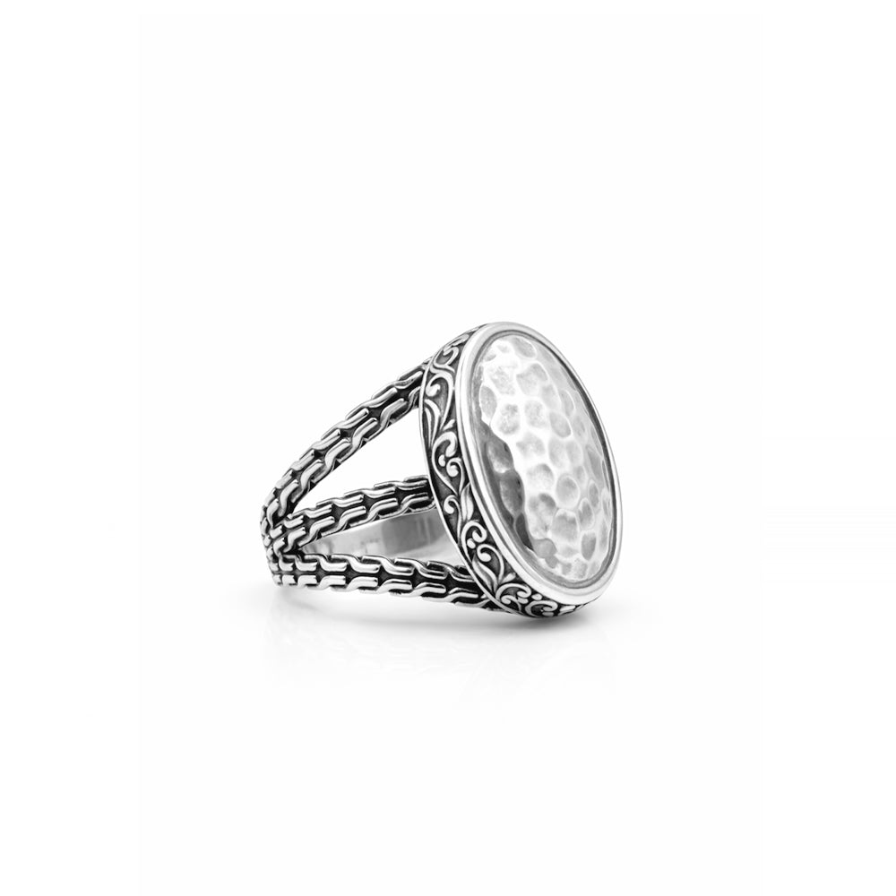 Hammered  Statement Ring in 925 sterling silver