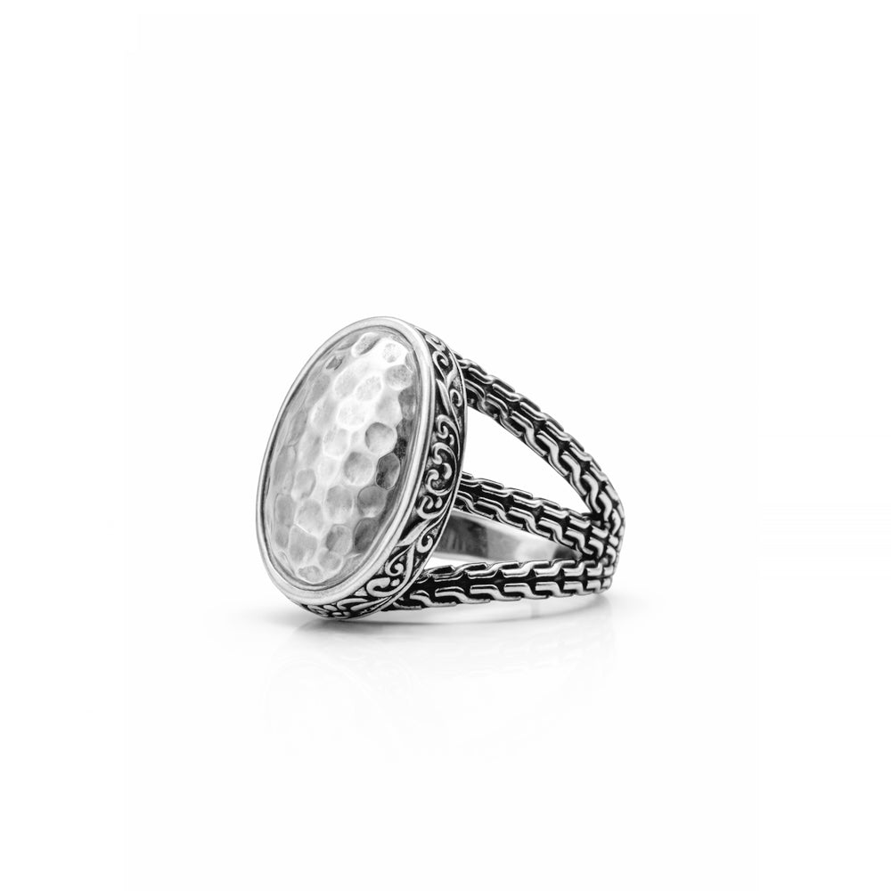 Hammered  Statement Ring in 925 sterling silver