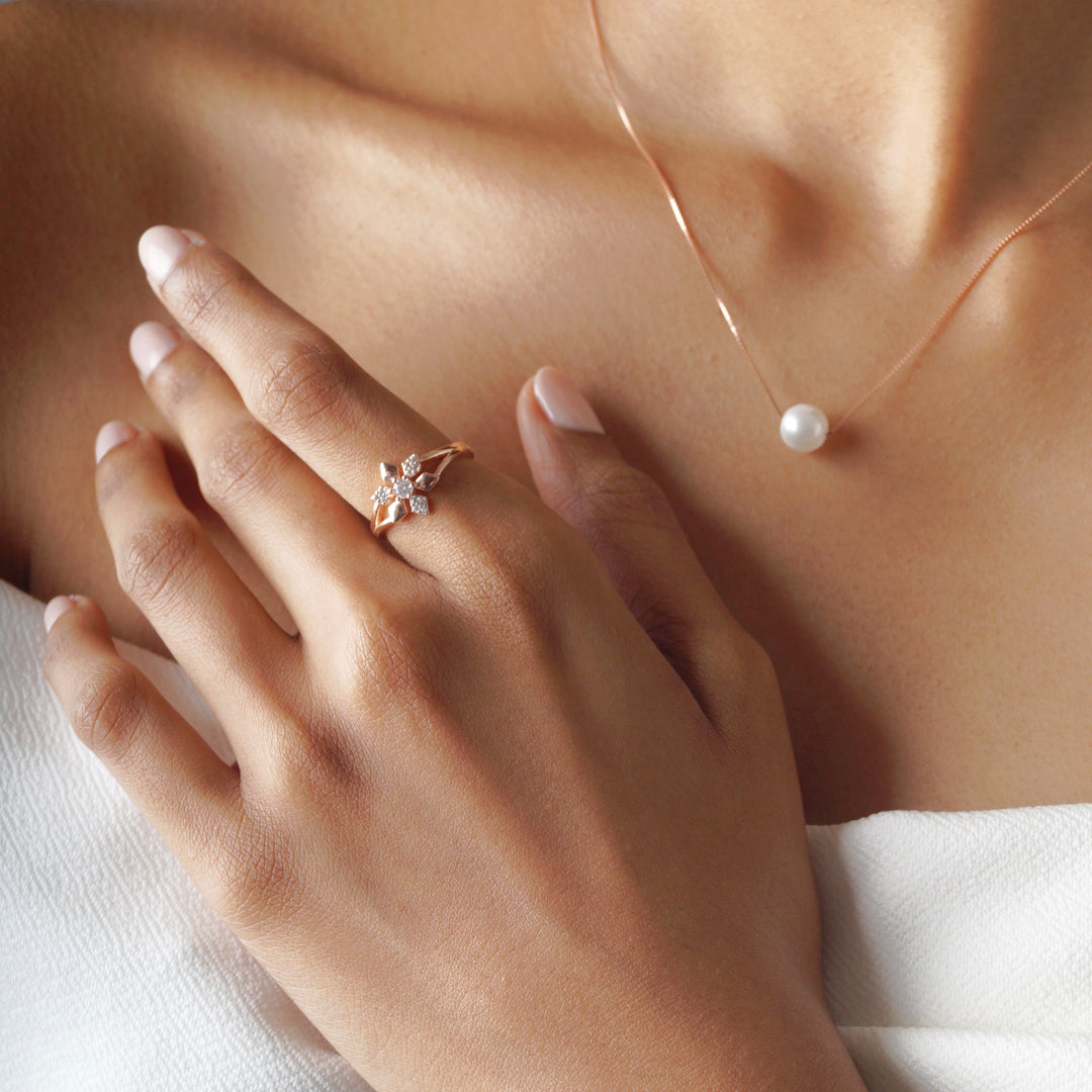 Floral Ring earring pendant and bracelet set