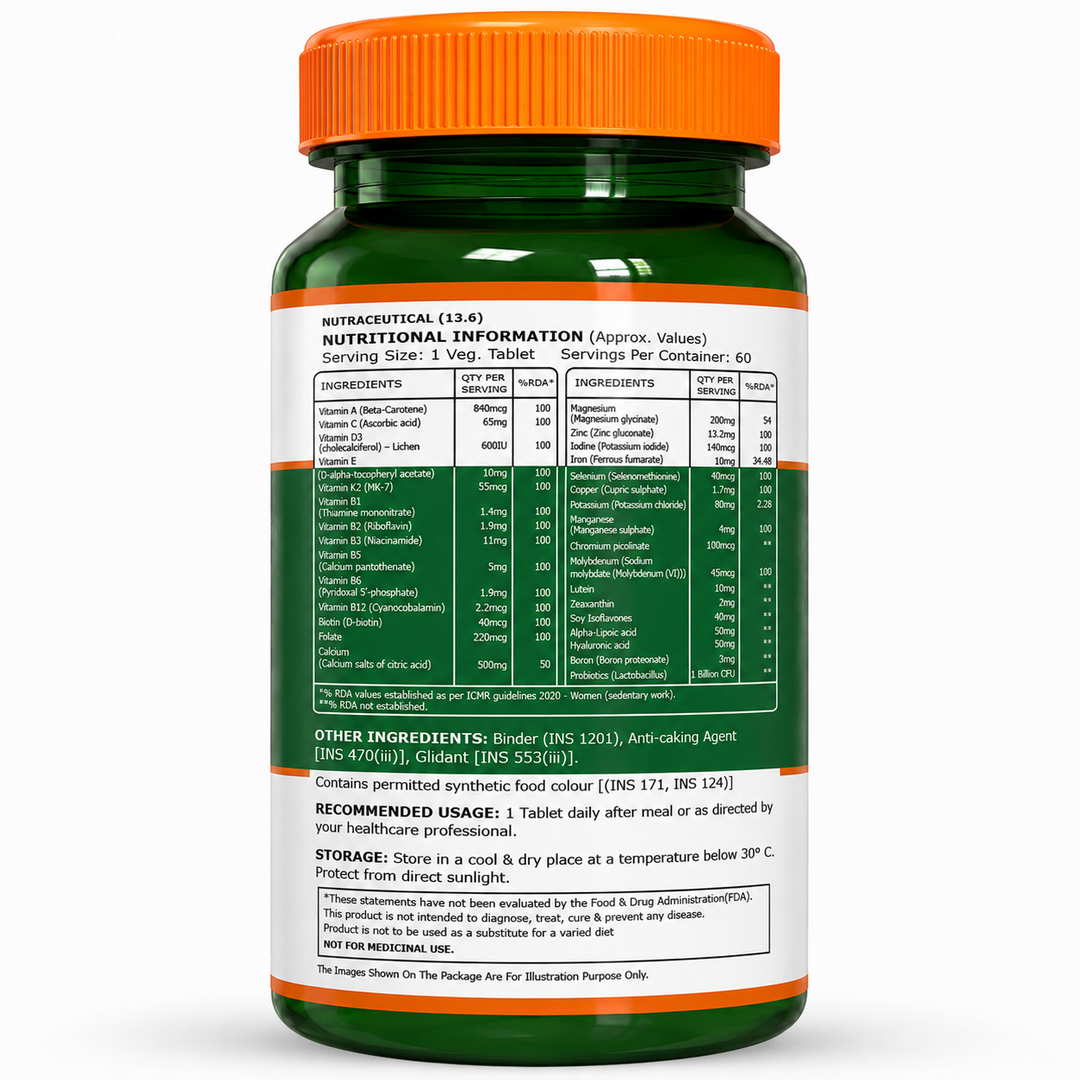 Women 50+ Multivitamins & Multiminerals 60 Veg Tablets | Senior Wellness